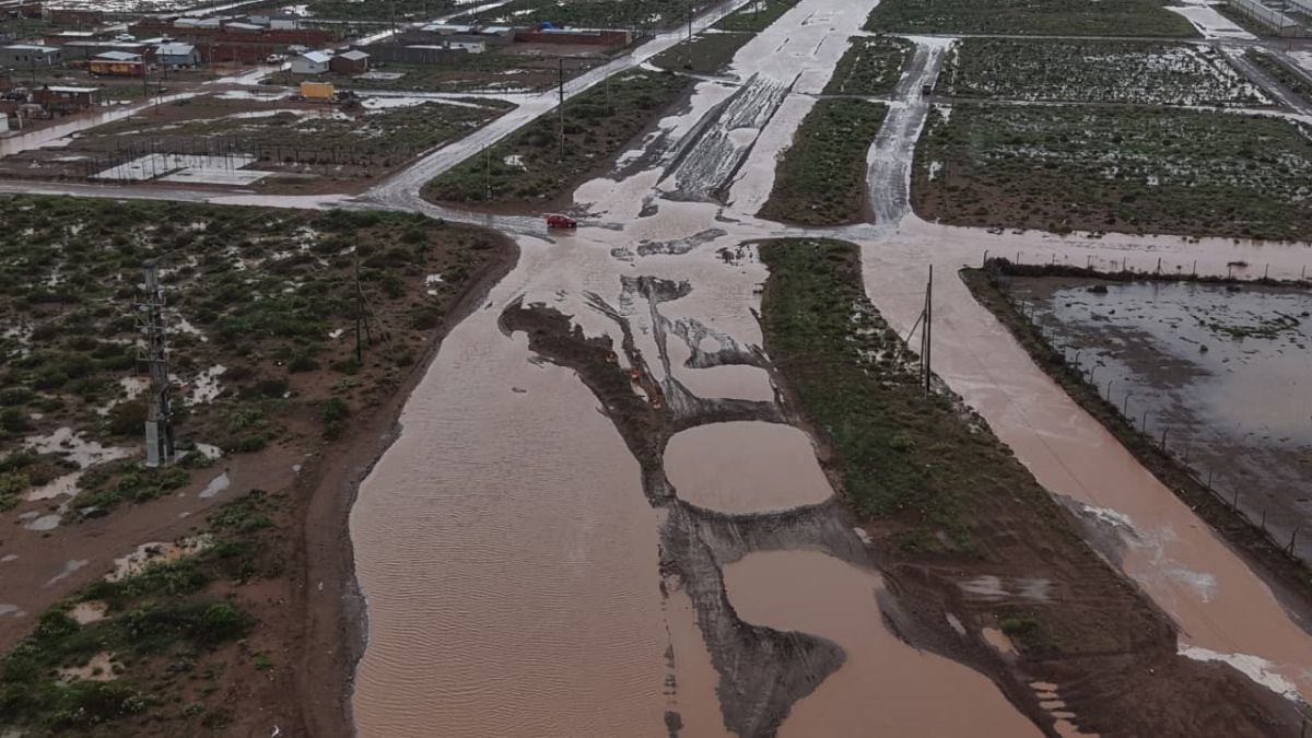La tormenta dejó a 25 familias damnificadas y damaged rutas en Añelo